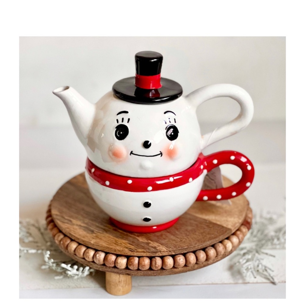 NEW Johanna Parker Snowman Teapot Christmas Holiday Decor Ceramic ⛄️